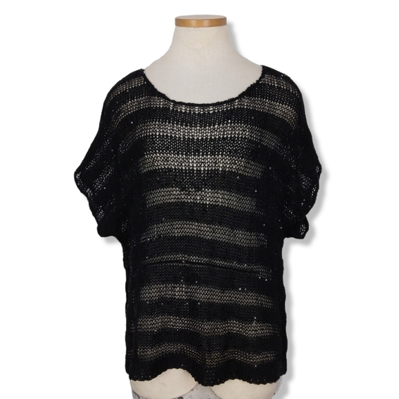 Eileen Fisher Sequin Chainmail Knit Top - Picture 4 of 12